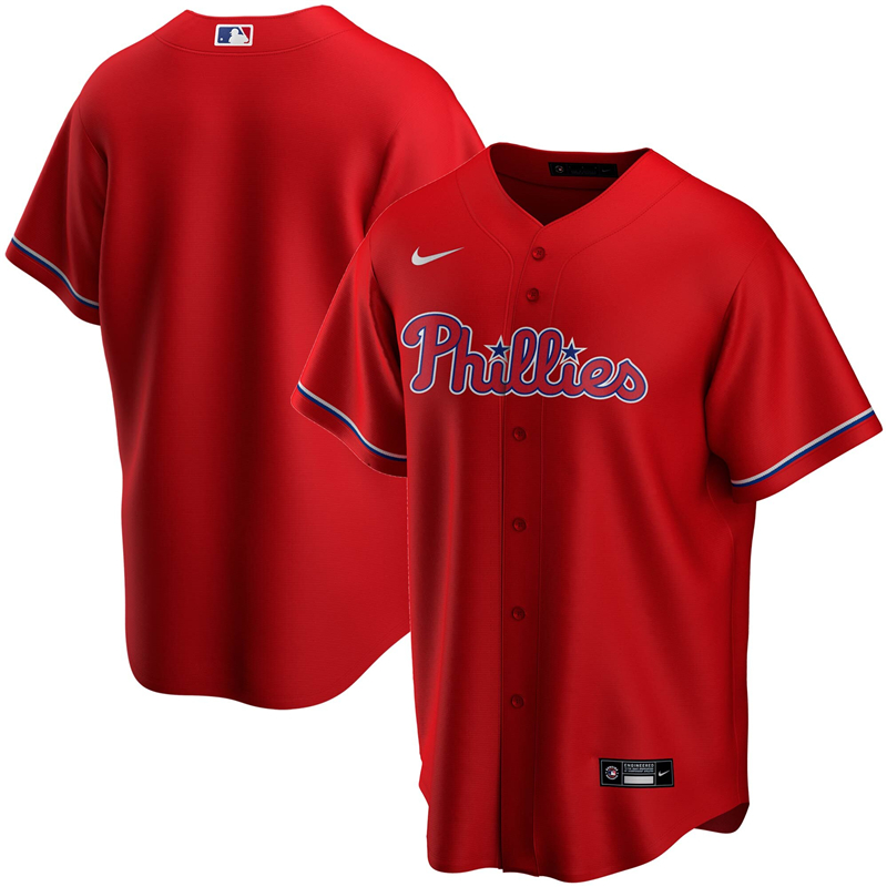 2020 MLB Men Philadelphia Phillies Nike Red Alternate 2020 Replica Team Jersey 1